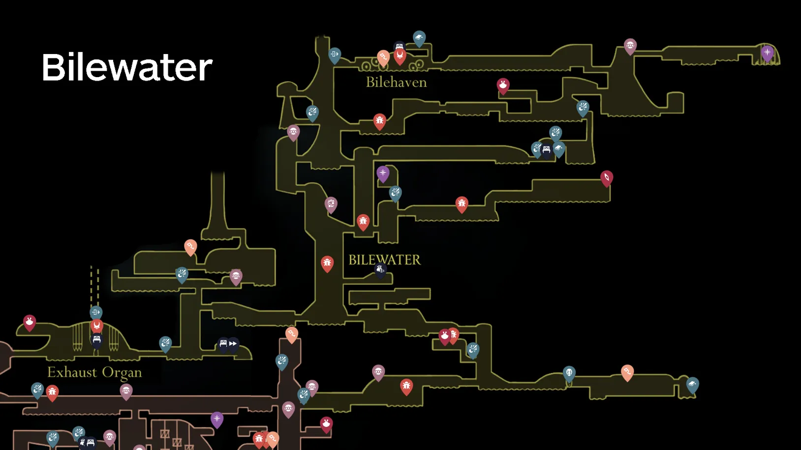Bilewater Area Map - Hollow Knight Silksong